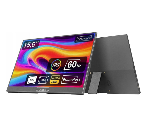 Zenwire Monitor Przenośny 15,6 cali USB-C Full HD 1920x1080 HDMI - 1604644 - zdjęcie 2